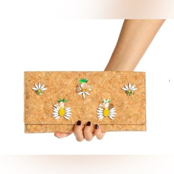 Banana Republic Handbags - Banana Republic jeweled cork clutch